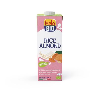 Rijst-amandel drink ongezoet van Isola Bio, 6x 1 ltr